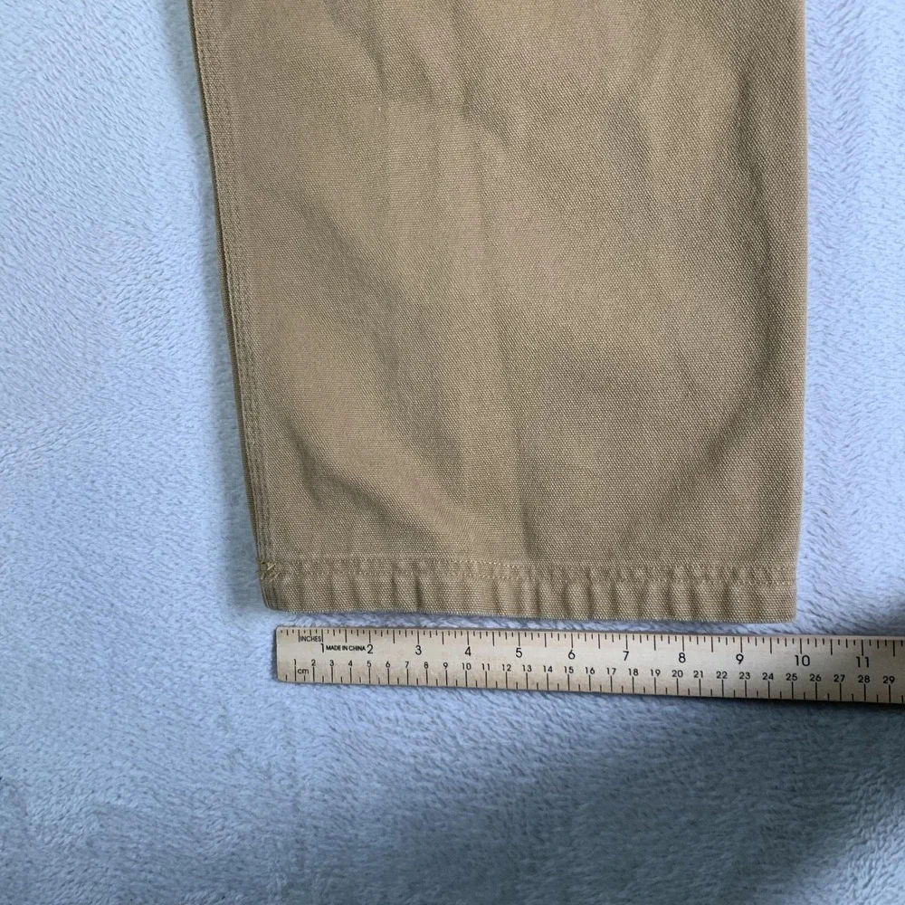 Duluth Trading Co Pants Mens 42x30 Khaki Canvas Relaxed Fit Workwear‎ 5 Pocket - Picture 9 of 13